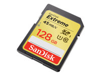 SanDisk Extreme HD Video - Flash-minneskort - 128 GB - Class 10 - SDXC UHS-I SDSDX-128G-X46