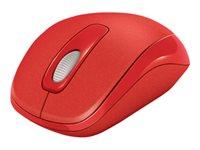 Microsoft Wireless Mobile Mouse 1000 - Mus - höger- och vänsterhänta - 3 knappar - trådlös - 2.4 GHz - trådlös USB-mottagare - klarröd 2CF-00039