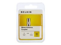 Belkin Metal Antenna Coupler - Antennkopplare - IEC-kontakt hane till IEC-kontakt hona - koaxial F3Y062BF