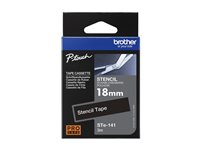 Brother STe-141 - Svart - Rulle (1,8 cm x 3 m) 1 kassett(er) stämpelband - för P-Touch PT-18, 1830, 1880, 2100, 2110, 2430, 2470, 2700, 3600, 7500, 7600, 9800, PT-GL-200 STE141