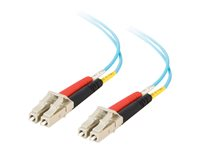 C2G LC-LC 10Gb 50/125 OM3 Duplex Multimode PVC Fiber Optic Cable (LSZH) - Nätverkskabel - LC multiläge (hane) till LC multiläge (hane) - 2 m - fiberoptisk - duplex - 50/125 mikron - OM3 - halogenfri - havsblå 85550