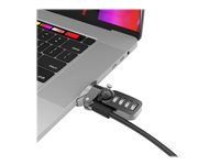 Compulocks Ledge Lock Adapter for MacBook Pro 16" (2019) with Combination Cable Lock - Adapter för säkerhetslåsurtag - silver - med kombinerat kabellås - för Apple MacBook Pro 16" (Late 2019) MBPR16LDG01CL