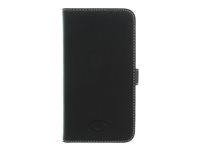 Insmat Exclusive - Vikbart fodral för mobiltelefon - genuint läder - svart - för Samsung Galaxy S5 650-2097