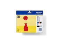 Brother LC121 Value Pack - Svart, gul, cyan, magenta - original - förpackning med stöldmärkning - bläckpatron - för Brother DCP-J132W, DCP-J552DW, DCP-J752DW LC121VALBPDR