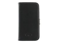 Insmat Exclusive - Skydd för mobiltelefon - läder - svart - för Samsung Galaxy Trend 650-2047