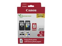 Canon PG-540L/CL-541XL Photo Value Pack - Blank - 2-pack - Lång livslängd - svart, färg (cyan, magenta, gul) - original - hängande låda - bläckbehållare / papperspaket - för PIXMA MG3250, MG3550, MG3650, MG4250, MX395, MX455, MX475, MX525, MX535, TS5150, TS5151 5224B012