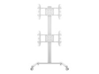 Multibrackets M Display Stand 180 Dual Vertical - Vagn - för 2 LCD-bildskärmar - aluminium, stål - silver - skärmstorlek: 32"-55" 7350105212222