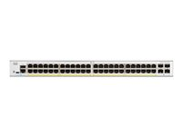 Cisco Catalyst 1200-48P-4X - Switch - L3 - smart - 48 x 10/100/1000 (PoE+) + 4 x 10 Gigabit SFP+ - rackmonterbar - PoE+ (375 W) C1200-48P-4X