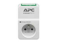 APC Essential Surgearrest PM1WU2 - Överspänningsskydd - AC 230 V - utgångskontakter: 1 - Frankrike - vit PM1WU2-FR