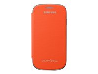 Samsung EFC-1M7F - Vikbart fodral för mobiltelefon - plast, konstläder - orange - för Galaxy S III Mini EFC-1M7FOEGSTD