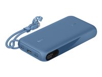 Belkin BoostCharge - Strömförsörjningsbank - med display - 20000 mAh - 20 Watt - PD - 3 utdatakontakter (2 x USB-C, USB) - på kabel: USB-C - blå BPB028HQBL
