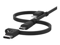 Belkin BoostCharge Universal - USB-kabel - USB hane till mikro-USB typ B, Lightning, 24 pin USB-C hane - 1 m CAC001BT1MBK