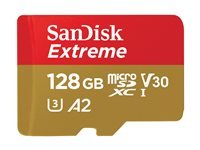 SanDisk Extreme - Flash-minneskort - 128 GB - A2 / Video Class V30 / UHS-I U3 / Class10 - mikroSDXC UHS-I SDSQXAA-128G-GN6GN