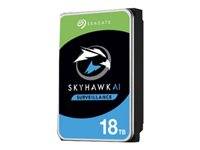 Seagate SkyHawk AI ST18000VE002 - Hårddisk - 18 TB - inbyggd - 3.5" - SATA 6Gb/s - buffert: 256 MB - med 3 års Seagate Rescue Data Recovery ST18000VE002