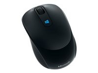 Microsoft Sculpt Mobile Mouse - Mus - höger- och vänsterhänta - optisk - 3 knappar - trådlös - 2.4 GHz - trådlös USB-mottagare - svart 43U-00003