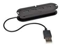 Tripp Lite 4-Port USB 2.0 Compact Mobile Hi-Speed Ultra-Mini Hub w/ Cable - Hubb - 4 x USB 2.0 - skrivbordsmodell U222-004