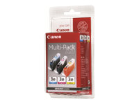 Canon BCI-3E Multipack - 3-pack - gul, cyan, magenta - original - blister - bläcktank - för BJC-400, 600; i450, 550; MultiPASS C755, MP390; S400, 520, 530; SmartBase MP390, MP730 4480A265