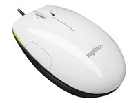 Logitech M150 - Mus - höger- och vänsterhänta - laser - kabelansluten - USB - vit 910-003745