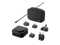 Belkin BoostCharge Pro 3-in-1 - Trådlös laddningsplatta - magnetisk med Qi2 + växelströmsadapter - 15 Watt - 3 A WIZ024HQBK