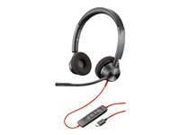 Poly Blackwire 3320-M - Blackwire 3300 series - headset - på örat - kabelansluten - USB-C - svart - Certifierad för Microsoft-teams 76J19AA