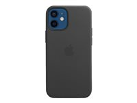 Apple - Baksidesskydd för mobiltelefon - med MagSafe - läder - svart - för iPhone 12 mini MHKA3ZM/A