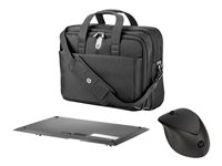 HP Professional Top Load Case - Notebook-väska - 15.6" - svart - med HP X4000b Bluetooth Mouse and HP BA06 Long Life Battery BH4J90AA6