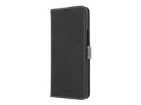 Insmat Exclusive Wallet - Vikbart fodral för mobiltelefon - polyuretan, polykarbonat, bomull, brons - svart - för OnePlus 7T Pro 650-2821
