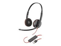 Poly Blackwire C3220 - Blackwire 3200 Series - headset - på örat - kabelansluten - USB-A - svart - Skype-certifierat, Avaya-certifierad, Cisco Jabber-certifierad 77R32A6