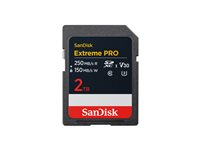 SanDisk Extreme Pro - Flash-minneskort - 2 TB - Video Class V30 / UHS-I U3 / Class10 - SDXC UHS-I SDSDXXD-2T00-GN4IN