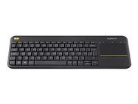 Logitech Wireless Touch Keyboard K400 Plus - Tangentbord - trådlös - 2.4 GHz - nordisk - svart 920-007141