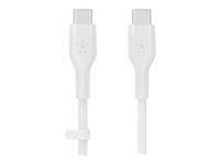 Belkin BoostCharge - USB-kabel - 24 pin USB-C (hane) till 24 pin USB-C (hane) - 2 m - vit CAB009BT2MWH