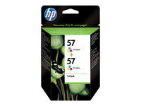 HP 57 - 2-pack - 17 ml - färg (cyan, magenta, gul) - original - bläckpatron - för Deskjet 450, 55XX; Officejet 6110; Photosmart 7150, 7350, 7550; psc 21XX, 2210 C9503AE