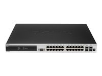 D-Link xStack DGS-3427 - Switch - L3 - Administrerad - 24 x 10/100/1000 + 4 x kombinations-SFP - skrivbordsmodell DGS-3427