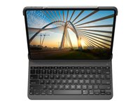 Logitech Slim Folio Pro - Tangentbord och foliefodral - bakgrundsbelyst - trådlös - Bluetooth LE - QWERTY - nordisk - för Apple 12.9-inch iPad Pro (3:e generationen, 4:e generation) 920-009709