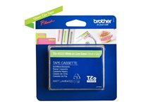Brother TZe-MQP35 - Matt - vit på bärrosa - Rulle (1,2 cm x 5 m) 1 kassett(er) bandlaminat - för Brother PT-D210, D600, H110, P750, P950; P-Touch PT-E550; P-Touch Cube PT-P300, P910 TZEMQP35