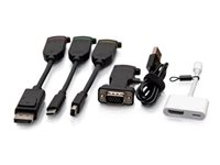 C2G Universal 4K HDMI Dongle Adapter Ring with Color Coded Mini DisplayPort, DisplayPort, USB-C, Lightning, and VGA - Videoadaptersats - svart - stöd för 4K C2G30042