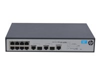 HPE 1910-8 Switch - Switch - L3 - Administrerad - 8 x 10/100 + 2 x kombinations-Gigabit SFP - rackmonterbar JG536A#ABB