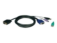 Tripp Lite 10ft USB / PS2 Cable Kit for KVM Switches B040 / B042 Series KVMs 10' - Kabelsats för tangentbord/video/mus - 3 m - formpressad P780-010