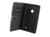 Insmat Exclusive - Skydd för mobiltelefon - läder - svart - för Nokia Lumia 520 650-2026