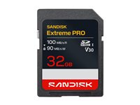 SanDisk Extreme PRO - Flash-minneskort - 32 GB - Video Class V30 / UHS-I - SDHC UHS-I SDSDXXO-032G-GSCIN