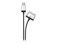 Belkin ChargeSync Cable - Laddnings-/datakabel - Samsung 30-stifts dockningskontakt hane till USB hane - 2 m - svart - för Samsung Galaxy Tab, Tab WiFi F8J126BT2M-BLK