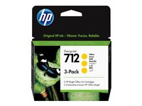 HP 712 - 3-pack - 29 ml - gul - original - DesignJet - bläckpatron - för DesignJet Studio, T210, T230, T250, T630, T650 3ED79A