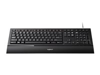 Logitech Illuminated K740 - Tangentbord - bakgrundsbelyst - USB - hela norden - orange, classic black 920-005692