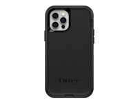 OtterBox Defender Series - Baksidesskydd för mobiltelefon - robust - polykarbonat, syntetiskt gummi - svart - för Apple iPhone 12, 12 Pro 77-65401