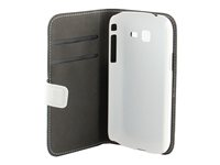 Insmat Exclusive - Skydd för mobiltelefon - läder - vit - för Samsung Galaxy Trend 650-2048