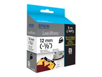 Epson LC-4WBQ5 - Svart / vit - Rulle (1,2 cm x 5 m) 1 kassett(er) påstrykningstejp - för LabelWorks LW-1000P, LW-300, LW-300L, LW-400, LW-400L, LW-400VP, LW-600P, LW-700, LW-900P C53S625419