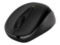 Microsoft Wireless Mobile Mouse 3000 - Mus - höger- och vänsterhänta - optisk - 3 knappar - trådlös - RF - trådlös USB-mottagare - svart 2EF-00003