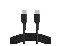 Belkin BoostCharge - USB-kabel - 24 pin USB-C (hane) till 24 pin USB-C (hane) - 1 m - svart CAB004BT1MBK