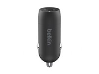 Belkin BoostCharge - Strömadapter för bil - 20 Watt - Fast Charge, PD (24 pin USB-C) - svart CCA003BTBK