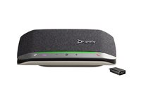 HP Poly Sync 20+ - Smart högtalartelefon - Bluetooth - kabelansluten, trådlös - USB-C via Bluetooth-adapter - silver 772D0AA